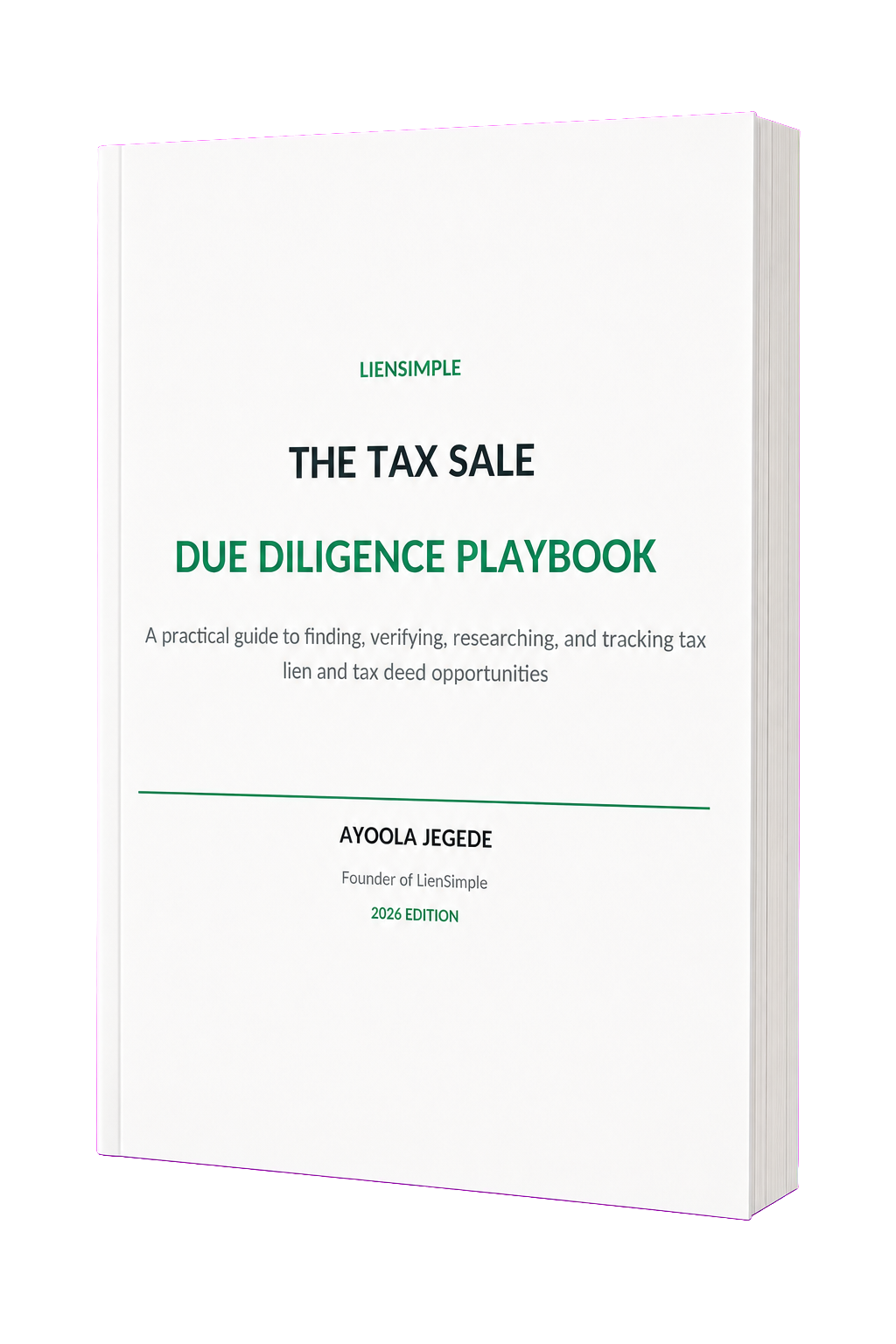 The Tax Sale Due Diligence Playbook — 2026 Edition cover mockup