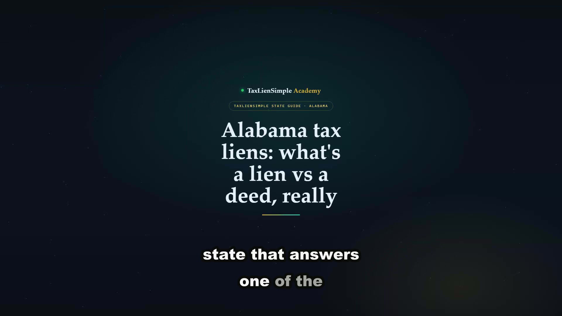 State Guides: Wave 1, lesson 10: Alabama tax sale guide