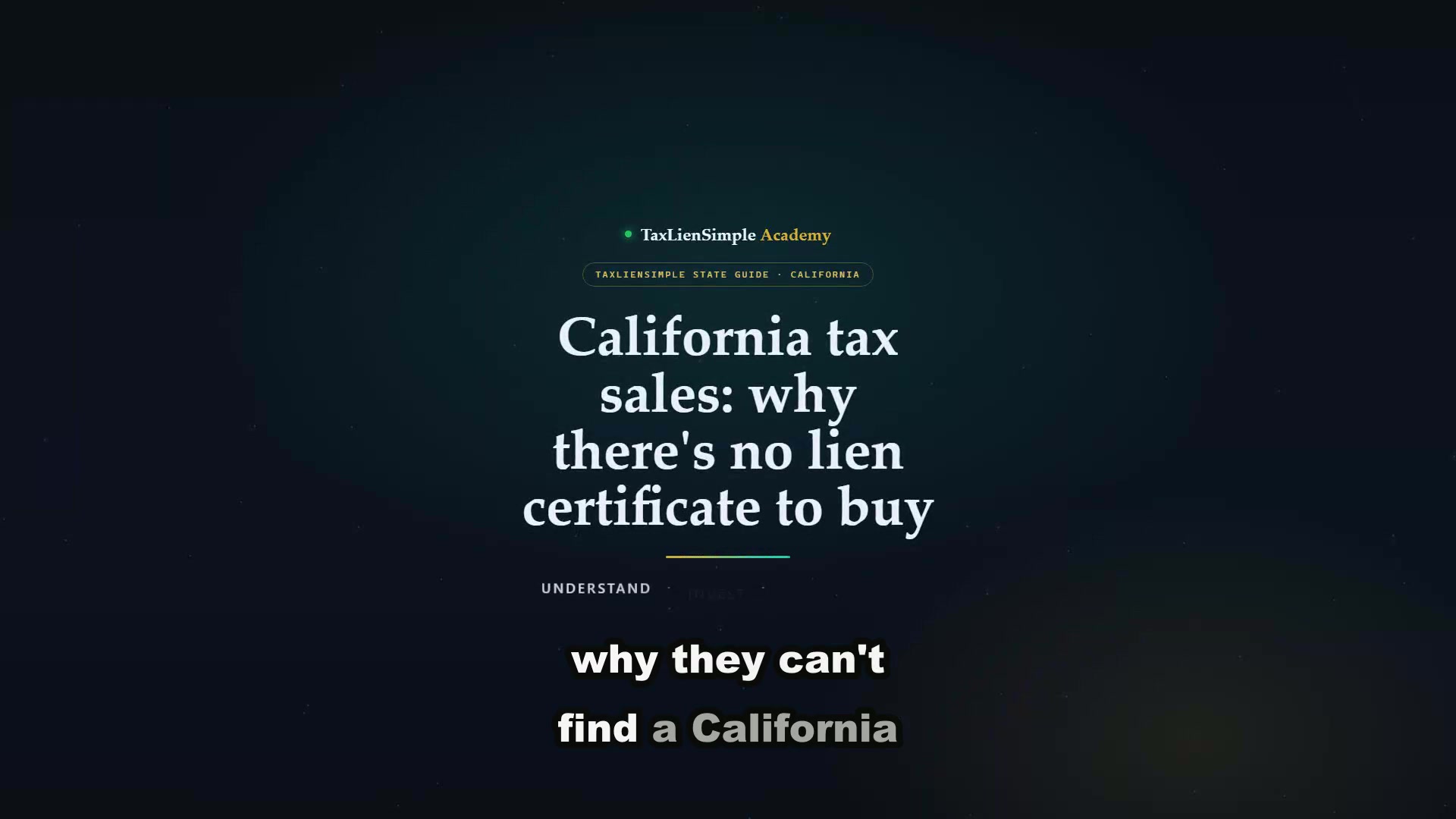 State Guides: Wave 1, lesson 04: California tax sale guide