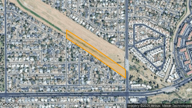 Aerial view with the parcel outline for 3524 E SWEETWATER AVE